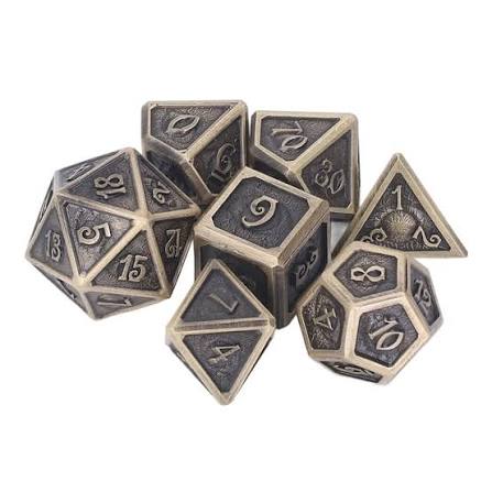 Set de dados poliedricos metálicos