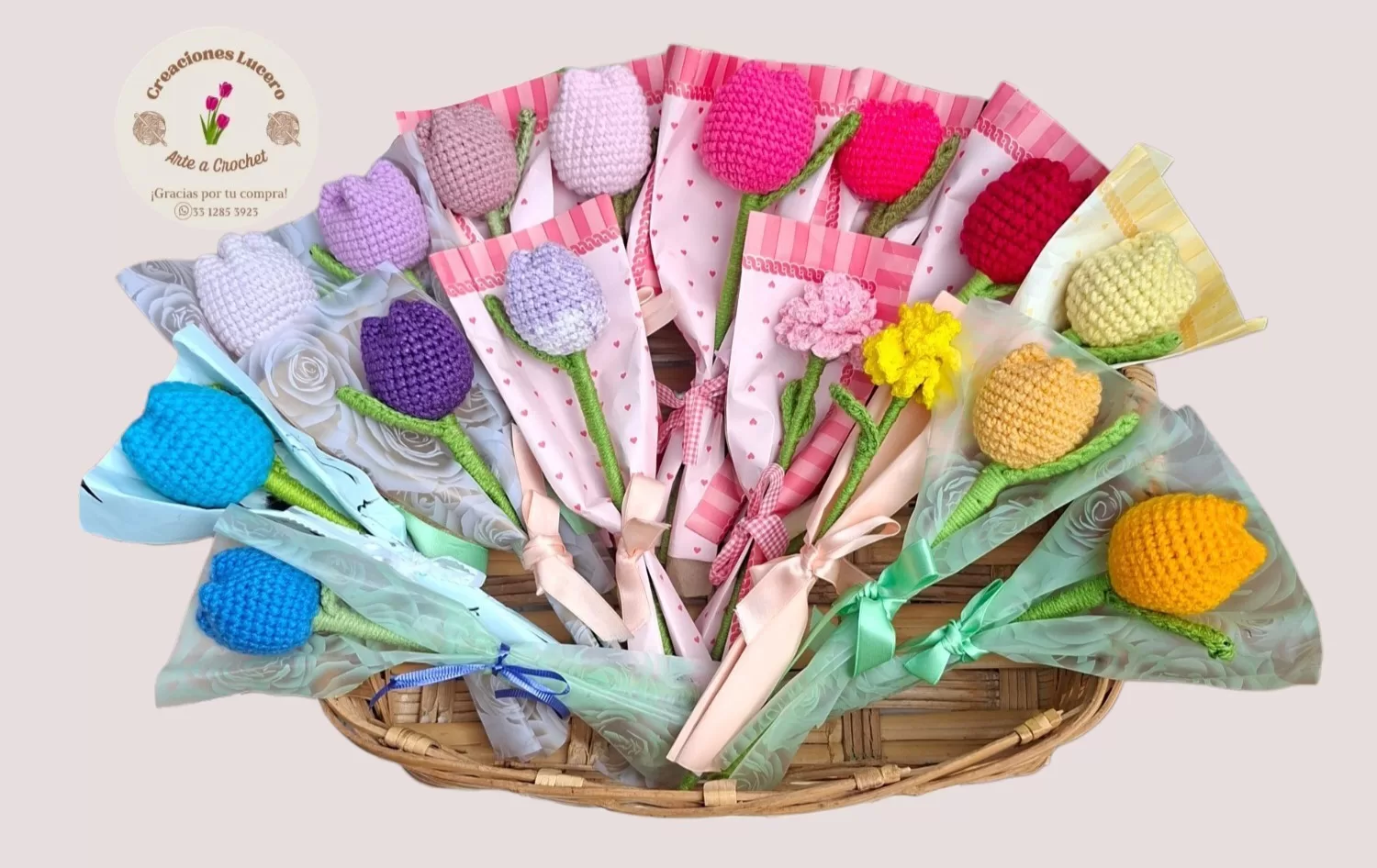 Tulipanes de Crochet